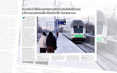 Mielipide: Kestävä liikkuminen mahdollistettava yhä useammalle